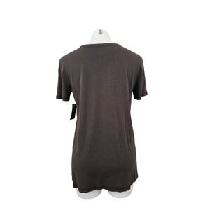 LOGO Principles by Lori Goldstein Knit Tee with Seam Detail Brown XS